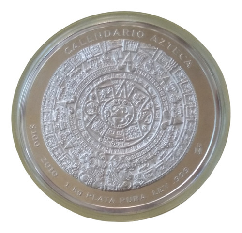 Moneda 1 Kilo Plata Pura Edición Limitada Calendario Azteca 
