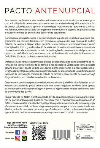 Pacto Antenupcial - 1ª Ed - 2023, De Jorge Rachid Haber Neto. Editora Editora Foco, Capa Mole Em Português