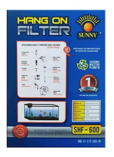 Imagen 4 de 7 de Filtro Externo De Cascada Para Peceras Acuarios 160 A 350 L