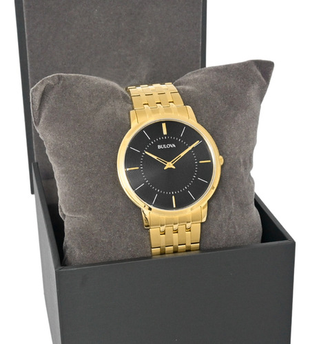 Relógio Bulova Masculino Slim Social 97a127 Dourado Aço