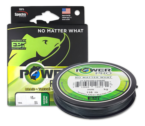 Línea multifilamento Shimano Power Pro de 0,19 mm — 135 metros, color verde musgo