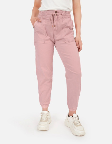 Jogger Mujer Rosa Agnes Tiro Alto Jogger Pieers