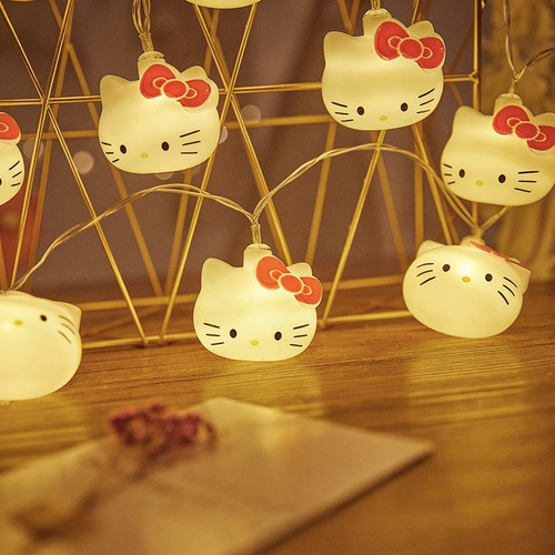 Guirnalda Luces De Hello Kitty Tira Luz Led Lámpara Kawaii