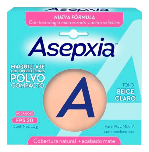 Asepxia Bb Maquillaje Imperfecciones 8 En 1 Compacto Polvo