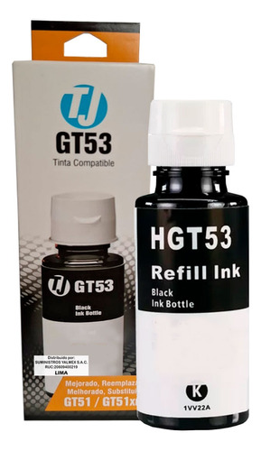 Tinta Compatible Gt53 Negro Para Hp 5810 / 5820