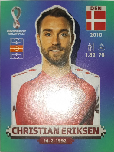 Lamina De Christian Eriksen (den12) Mundial Qatar 2022 Panin