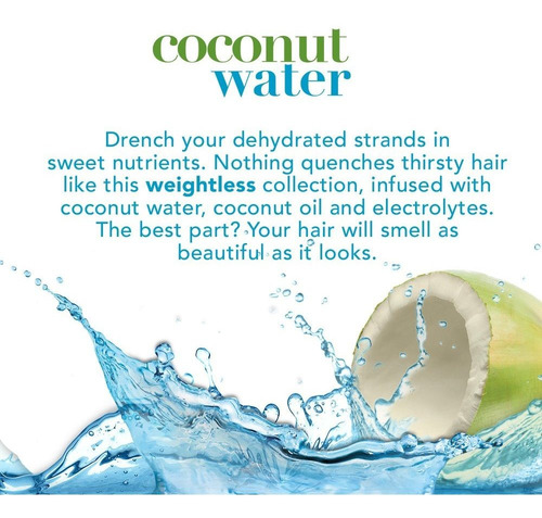 Los Surfactantes Ogx Sin Peso Hidratación + Agua De Coco Cha