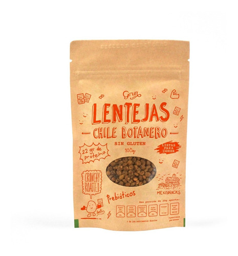 Imagen 1 de 3 de Lentejas Con Chile Botanero 100g Grun Choice
