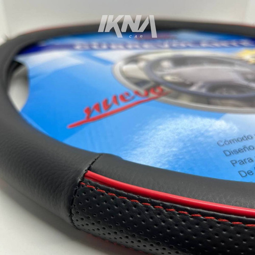 Funda Cubre Volante Camión Universal 41cm A 43cm Negro Rojo