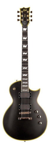 Guitarra eléctrica LTD EC Series EC-1000BLK vintage de caoba negra con diapasón macassar de ébano