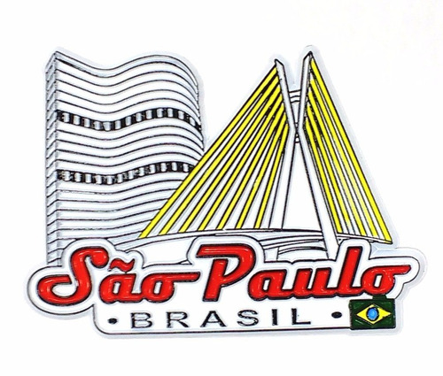 Imã De Geladeira São Paulo Brasil Souvenir De Qualidade