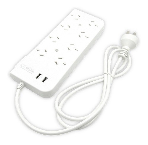 Zapatilla Prolongador Usb Doble 2.4a 8 Tomas 1.5 Mts Tbcin