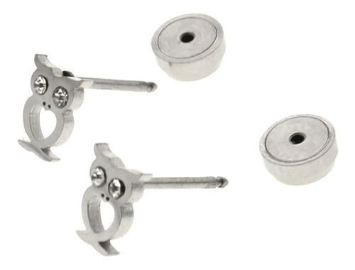 Imagen 4 de 7 de Aritos Abridores Búhos Piedra 6mm Acero Quirúrgico