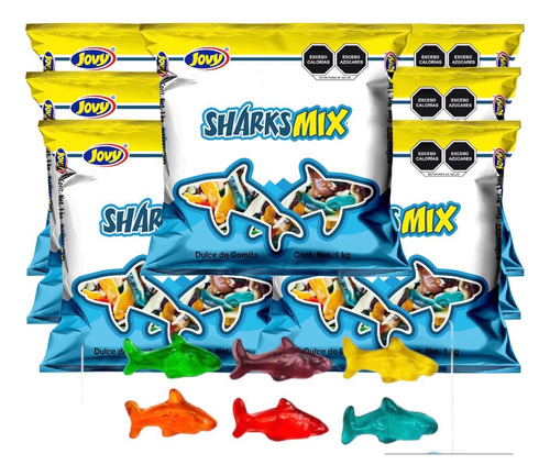 Gomitas Tiburón Frutas Colores 7 Kg Shark Mix Jovy