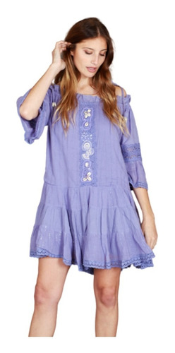 Vestido  Bordado Importado Tipo Vars Hippie Chic