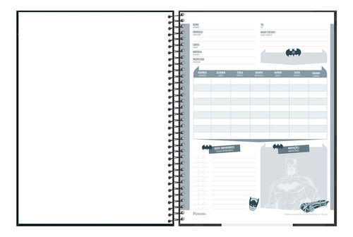 Caderno Batman 10 Matérias Univ Espiral Foroni Capa 2