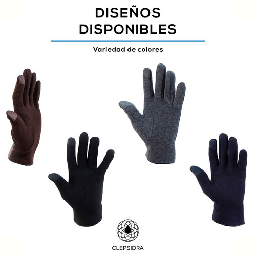 Imagen 5 de 8 de Guante Hombre De Tela Para El Frio Para Pantallas Táctiles.