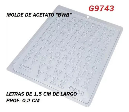 Molde De Acetato Bwb - Letras (*g9743)