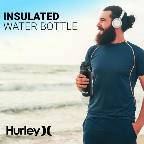 Hurley Botella De Agua De 32 Oz Con Tapa Para Bebidas Frías