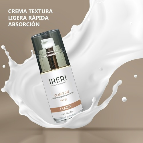 Imagen 7 de 9 de Crema Facial Aclarante Despigmentante Antimanchas De Día Fps 35 Para Todo Tipo De Piel Con Manchas Decolorada Línea Clarity Ireri ®