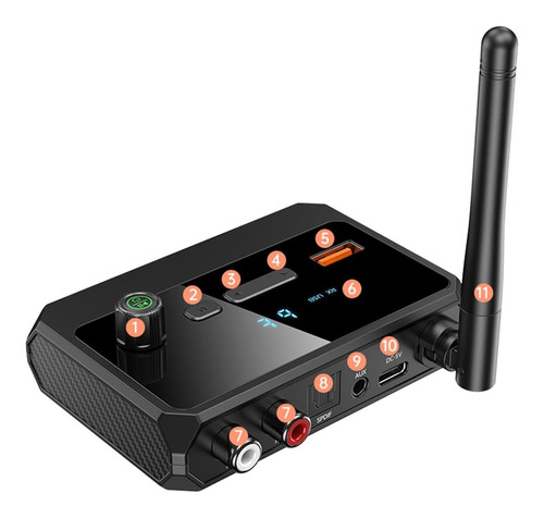 Adaptador De Receptor De Transmisor De Audio Bluetooth V5.3