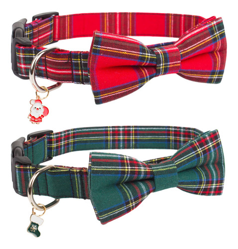 Collar Navideño Para Perros Ptdecor Con Lazo Para Amigos Pel