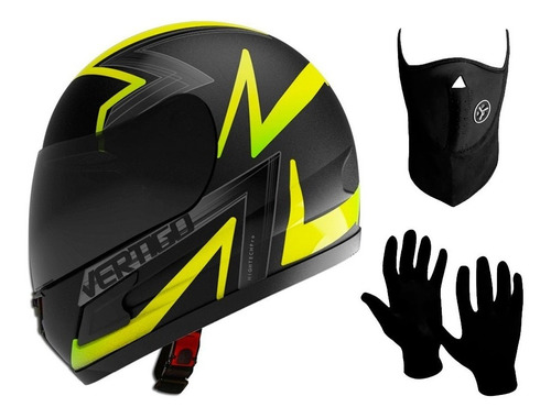 Casco Moto Integral Vertigo Hk7 + Mascara + Guantes - Sti