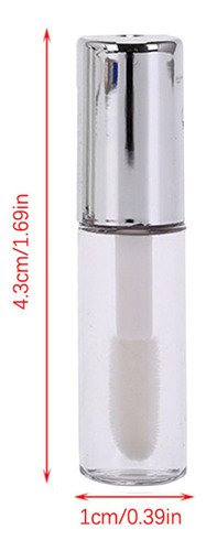 10 Unidades De Frascos De Brilho Labial Recarregáveis Prata