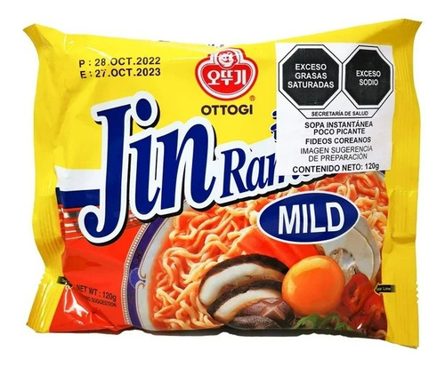 Sopa Instantánea Ottogi Jin Ramen Medio Picante 120 G