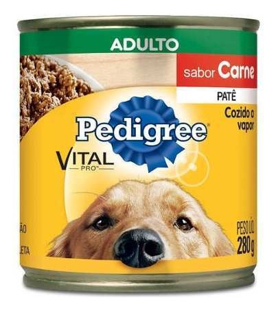 Alimento Pedigree Patê para cão filhote todos os tamanhos sabor carne e frango em lata de 280g