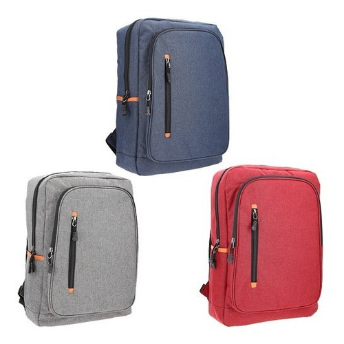 Mochila Para Laptop De 16 Pulgadas Con 3 Compartimentos Color Gris
