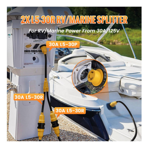 Adaptador Divisor Elétrico Mecmo Nema L5-30p Para 2 L5-30r