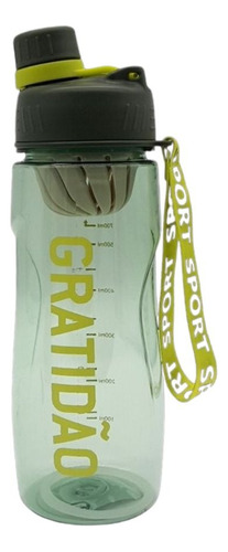 Garrafa Squeeze 700ml Gratidão/ Ideal Para Academia Ar Livre