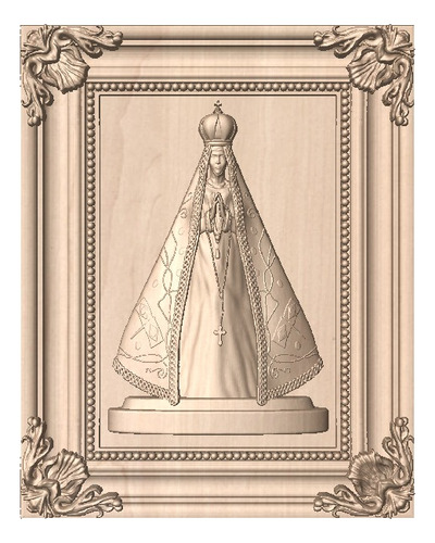 Nossa Senhora De Aparecida Stl Cnc Router Artcam Aspire 3d