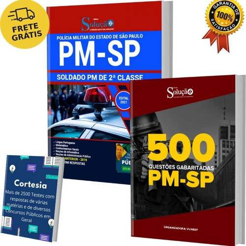 Kit Pm Sp Soldado + Caderno De Questões Pm Sp Banca Vunesp