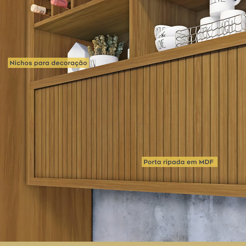 Nesher cozinha modulada Mdf 6 peças Nesher Imperatriz marrom off white