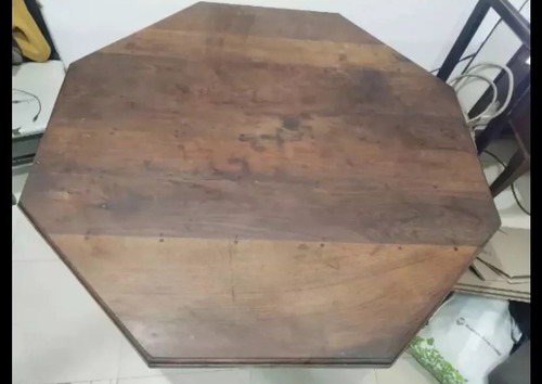 Mesa De Algarrobo Hexagonal En Excelente Estado.1,4 M X 1,4m