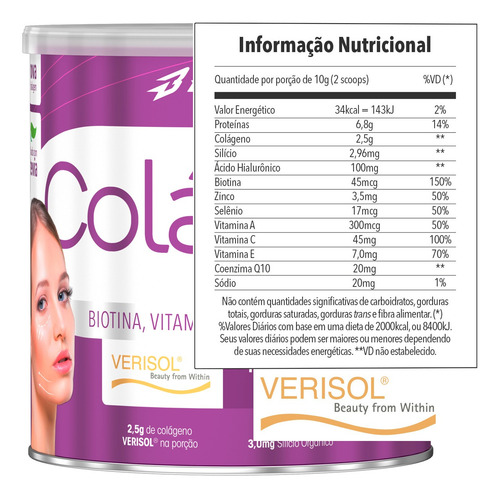 Colágeno Hidrolisado Verisol Com Ácido Hialurônico 200g