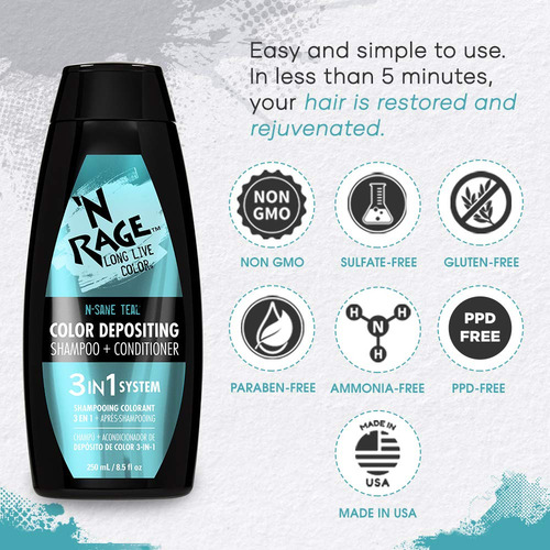 N Rage Color Depositing Shampoo + Acondicionador Sistema 3 E