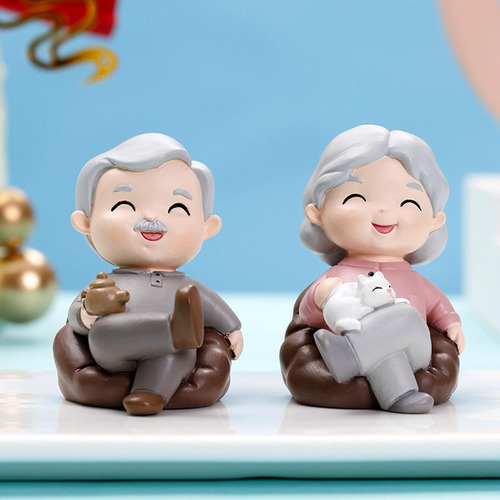2 Estatuas Bonitas Para Decoración De Tartas De Abuela Y