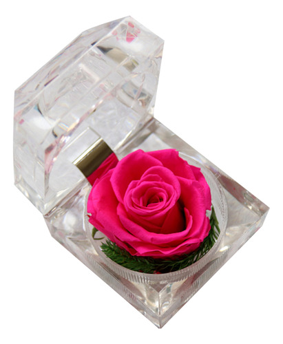 Caja De Regalo Con Forma De Rosa Preservada En Un Cajón Rosa