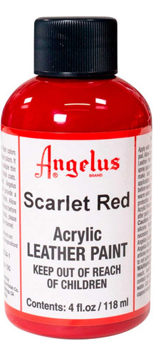 Pintura Acrílica Angelus 4 Oz ( 1 Pieza ) Color Scarlet Red