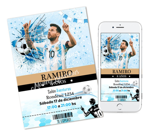 Kit Imprimible Messi Argentina Campeon  Con Textos Editables