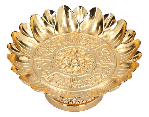 Frutero Con Diseño Dorado Con Bandeja De Fruta