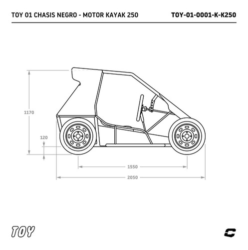 Imagen 7 de 10 de Toy 01 Collino Chasis Tubular Con Motor Kayak 250 En Marcha