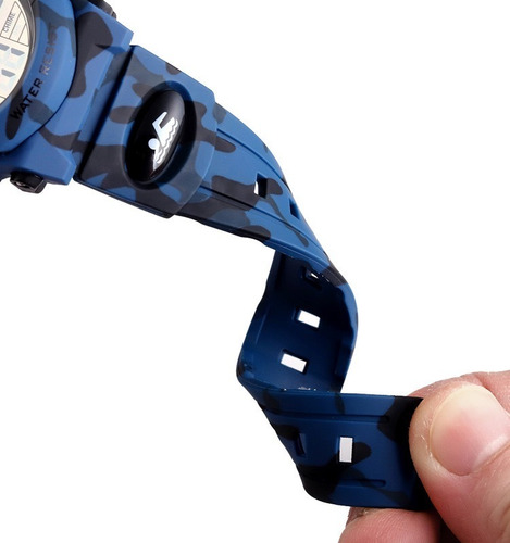 Reloj Digital Niños Skmei 1548 Camuflaje Azul Oscuro
