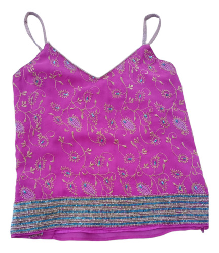 Blusa Musculosa Fiesta Bordada Talle Xs Oportunidad 