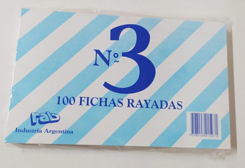 Fichas Rab Rayadas N° 3 X 100