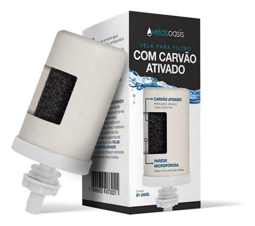 Vela De Carvão Ativado Oasis Para Filtro De Barro 03 Un