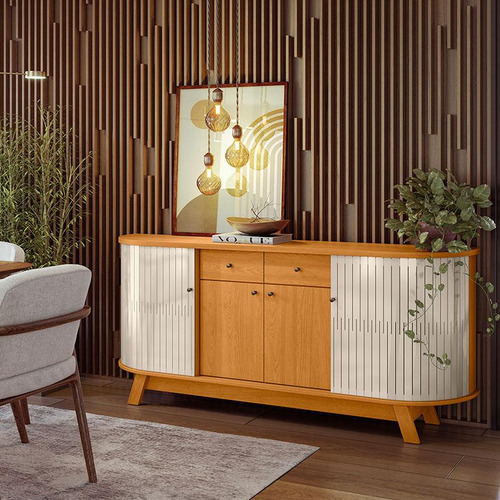 Aparador Para Sala Buffet Mônaco Cinamomo Off White